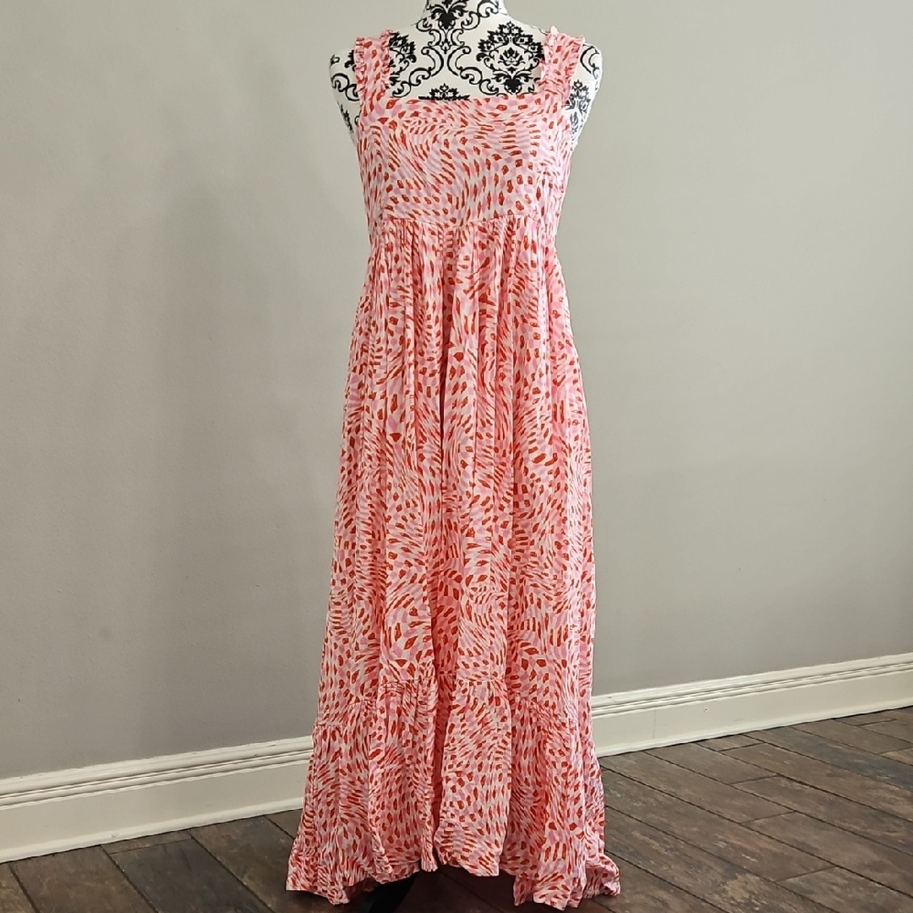 Fate Pink and White Patterned Maxi Dress